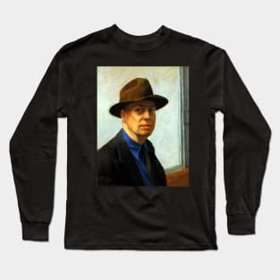 High Resolution Edward Hopper Self-Portrait 1925 Long Sleeve T-Shirt